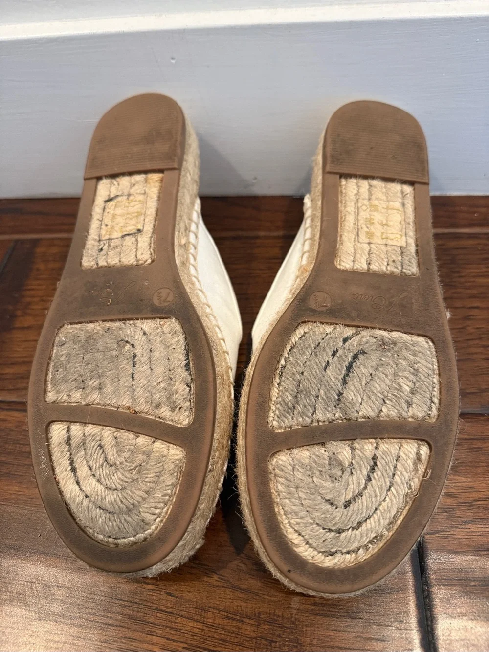 J.Crew Canvas Espadrille Mule, Ivory, Size 7.5 — Style AY330